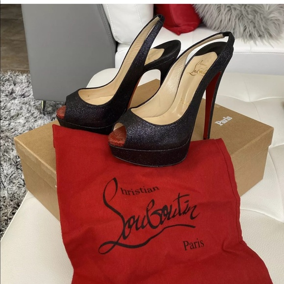 Lady Peep Sling Glitter W:Box,  Dust Bag. - Picture 2 of 2